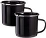 Redcliffs Drinkmokken - 2 stuks - Zwart - 350 ml - Emaille