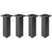 cyclingcolors 4 x meubelpoten 33 x 33 mm hoogte 120 mm van kunststof met verstelbaar 10 mm universeel voor bank, kast, keuken en badkamer, mat zwart