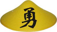 Funny Fashion Chinese Aziatische hoed - geel met teken