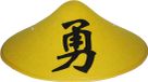 Funny Fashion Chinese Aziatische hoed - geel met teken