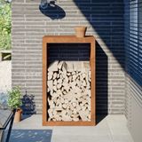 vidaXL - Brandhoutrek - 60x40x100 - cm - weervast - staal