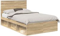 vidaXL Bedframe met hoofdeinde Sonoma 120 x 200 cm Massief grenenhout