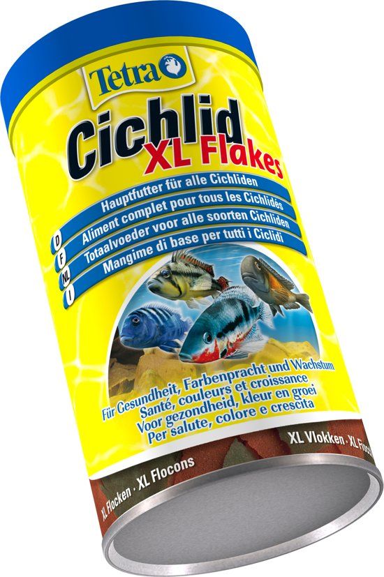 Tetra Cichlid Vissenvoer Vlokken - Chichliden en Grote Siervissen - 500 ml