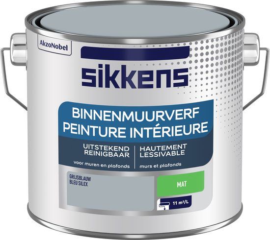 Sikkens Binnenmuurverf - Mat - Grijsblauw - 2.5L