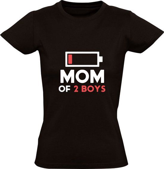 Mom of 2 boys Dames T-shirt - 3XL - Zwart