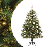vidaXL Sapin de Noël artificiel articulé avec pommes de pin vert 120 cm