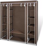 vidaXL Kledingkast - 45x150x176 cm - Stof - Bruin