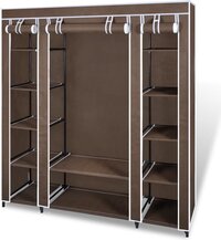 vidaXL Kledingkast - 45x150x176 cm - Stof - Bruin
