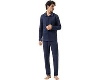 Mey Pyjama Serie Pure Night Lange Mouw Katoen Yacht Blue Effen L