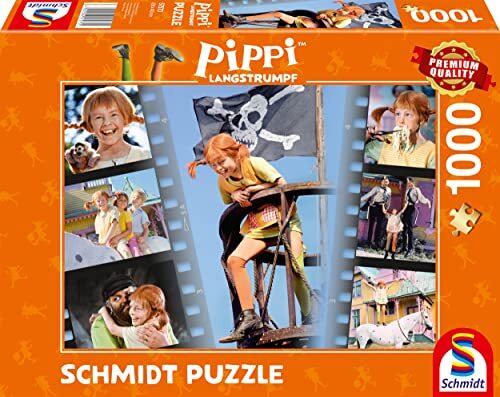 Schmidt Spiele 57573 Pippi lange kous, wees brutaal en wild en prachtig, 1000 stukjes puzzel, normaal