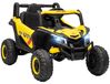 Voiture électrique pour enfants - Voiture électrique avec siège - 12V - Télécommande - Quatre roues motrices - Fonction d'assise - Plastique - 96 x 61 x 56 cm - Jaune