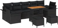 vidaXL Tuinbank Set Zwart