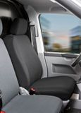Walser Autostoelhoes Transporter Fit van stof antraciet geschikt voor VW T5 - Enkele zetel front