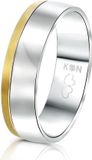 Lucardi Heren Vriendschapsring Maui - Ring - Staal - Zilver- en Goudkleurig