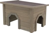 Trixie Natura Knaagdierhuis - Asfalt Dak - Grijsgroen - 50x37x30 cm