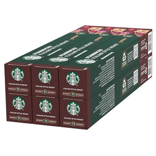STARBUCKS Italian Style Roast by Nespresso, Dark Roast, Koffiecapsules 6 x 10 (60 Capsules)