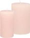 Set de bougies coniques/cylindriques - 2x - rose clair - modèle rustique