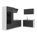Vicco Cuisine en angle "R-Line", Anthracite campagne/Blanc 230 x 120 cm