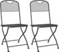 Chaises pliantes, 2 pièces, en grillage métallique expansé, anthracite.