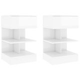 VidaXL Nachtkastjes 2 stuks 40x35x65 cm Hoogglans Wit