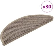 vidaXL - Trapmatten - zelfklevend - Sisal-Look - 30 stuks - 56x17x3 cm - donkerbeige