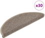 vidaXL - Trapmatten - zelfklevend - Sisal-Look - 30 stuks - 56x17x3 cm - donkerbeige