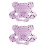 Difrax Fopspeen Natural - 6 tot 12 Maanden - Paars - 2 Stuks
