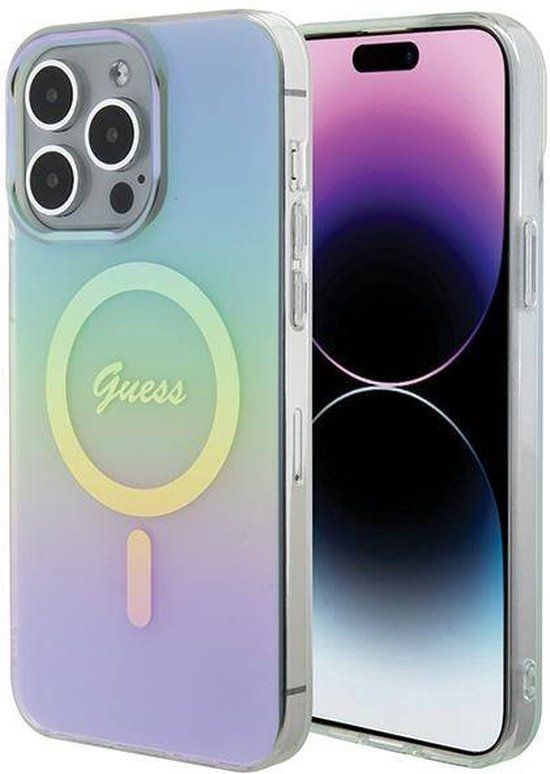Guess Iridescent Back Case for Apple iPhone 15 Pro - Turquoise