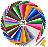 Vinyle de luxe coloré sans marque - Feuille de vinyle pour plateau - 70 pièces - Auto-adhésif