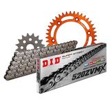 Kettingset DID Kettingset Alu 520ZVM-X / 114 klinknagel slot oranje voor KTM SMC R ABS Duke Supermoto 690 cc Bj. 2007-2019