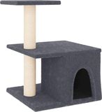 vidaXL Arbre à chat avec poteaux à gratter en sisal 48 cm gris foncé
