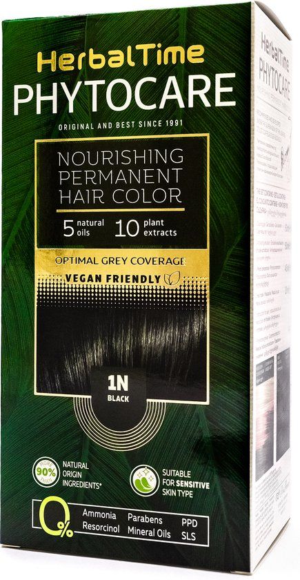 HERBAL TIME Phytocare Black 1N - Natuurlijke Haarverf - Zwart