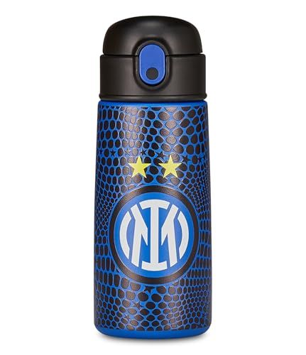 Seven Inter Thermosfles, blauw, temperatuur tot 24 uur, drinkfles voor kleuterschool, basisschool en vrije tijd, kinderen, voetbal, Blauw, modern