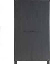 WOOOD Dennis Wardrobe - Steel Grey - 111x202x55 cm