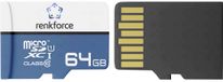 Renkforce RF-mSDXC-64GB microSDXC-kaart 64 GB Class 10, UHS-Class 1, UHS-I Incl. SD-adapter