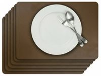 Cosy & Trendy Placemats Lederlook Lead Gray 43 x 30 cm – Set van 6