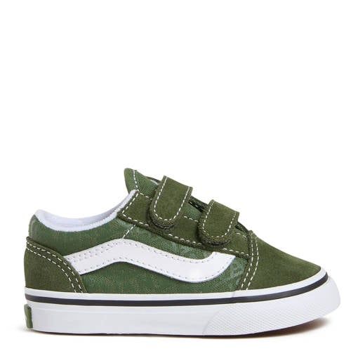 VANS Old Skool katoenen sneakers met dierenprint - olijfgroen/wit