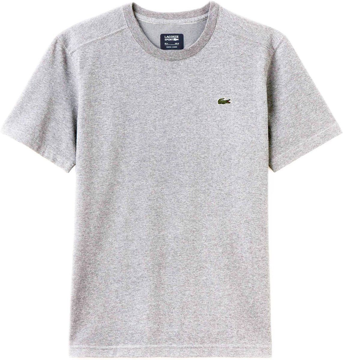 Lacoste T-shirt Lichtgrijs melange/ wit/ groen