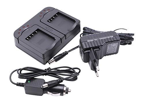 VHBW Dual oplader compatibel met Canon Digital Ixus 970 is, 980 is, 990 is camera-accu - laadschaal