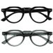 OPULIZE RIO - 2-Pack - Blauwlichtfilter Leesbril - Plat Bovenstuk - Zwart & Grijs - Heren & Dames - Veerscharnieren - BB53-17 - +3.50