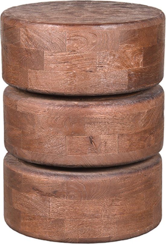 LABEL51 Milly Bijzettafel - Bruin - Hout - 35 cm - Rond
