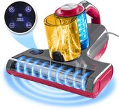 CLEANmaxx 3-in-1 mijtzuiger met 55 °C hete lucht, UV-C-licht en 15 kPa zuigkracht | Matraszuiger verwijdert 99,9% van de mijten | HEPA-filter voor mensen met allergieën en ultrasoon geluid, ideaal voor matrassen en bekleding