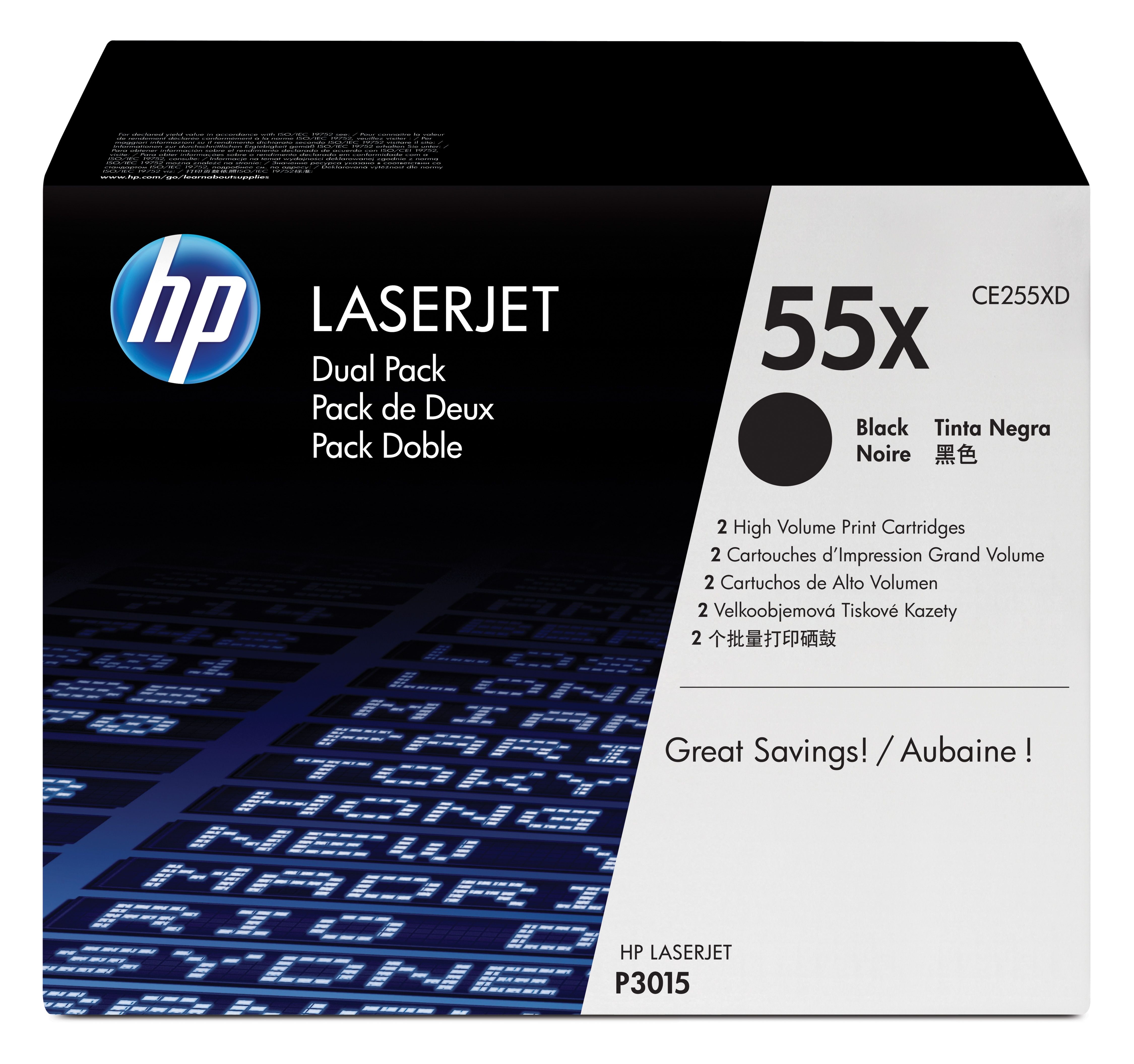 HP 55X - Zwarte toner cartridge - 2-pack