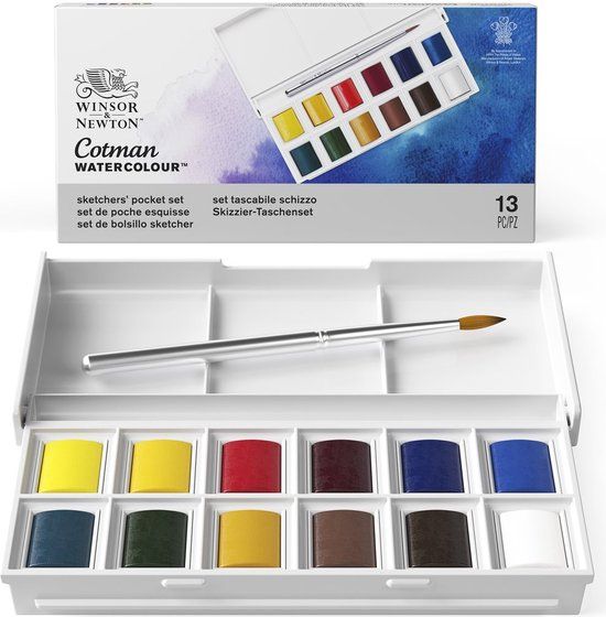 Winsor & Newton Cotman Sketchers Pocket Set - 12 Kleuren Waterverf