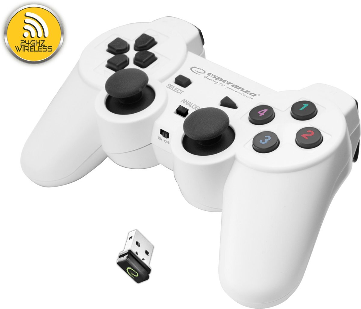 Esperanza GX600 Gladiator Wireless Vibration Controller met 2.4GHz USB Dongle Play Station 3 PS3 PC Motion Sense Wireless Draadloos