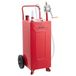 VEVOR 113,6L Chariot de carburant Système de réservoir mobile avec pompe à main, Réservoir de carburant portable pour voiture, tondeuse à gazon, bateau, avec 2 roues et indicateur de niveau d'huile, pour Thermique & Diesel, Acier au carbone, Rouge