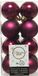Decoris kleine kerstballen - 16x st - framboos roze - 4 cm - kunststof