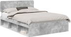 vidaXL Bedframe Betongrijs 160 x 200 cm Massief grenenhout