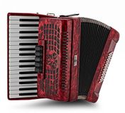 Gear4music Deluxe Accordeon, 48 Bassen, Rood