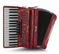 Gear4music Deluxe Accordeon, 48 Bassen, Rood